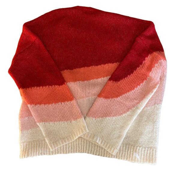 Q+A COLOURBLOCK CARDIGAN  SWEATER, SOFT FUZZY CARDIGAN, MEDIUM, BOHO - Picture 2 of 5